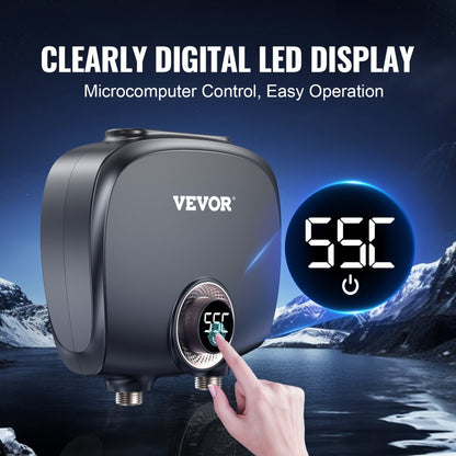 KFU70 - 7KW Compact Electric Tankless Water Heater with LED Control