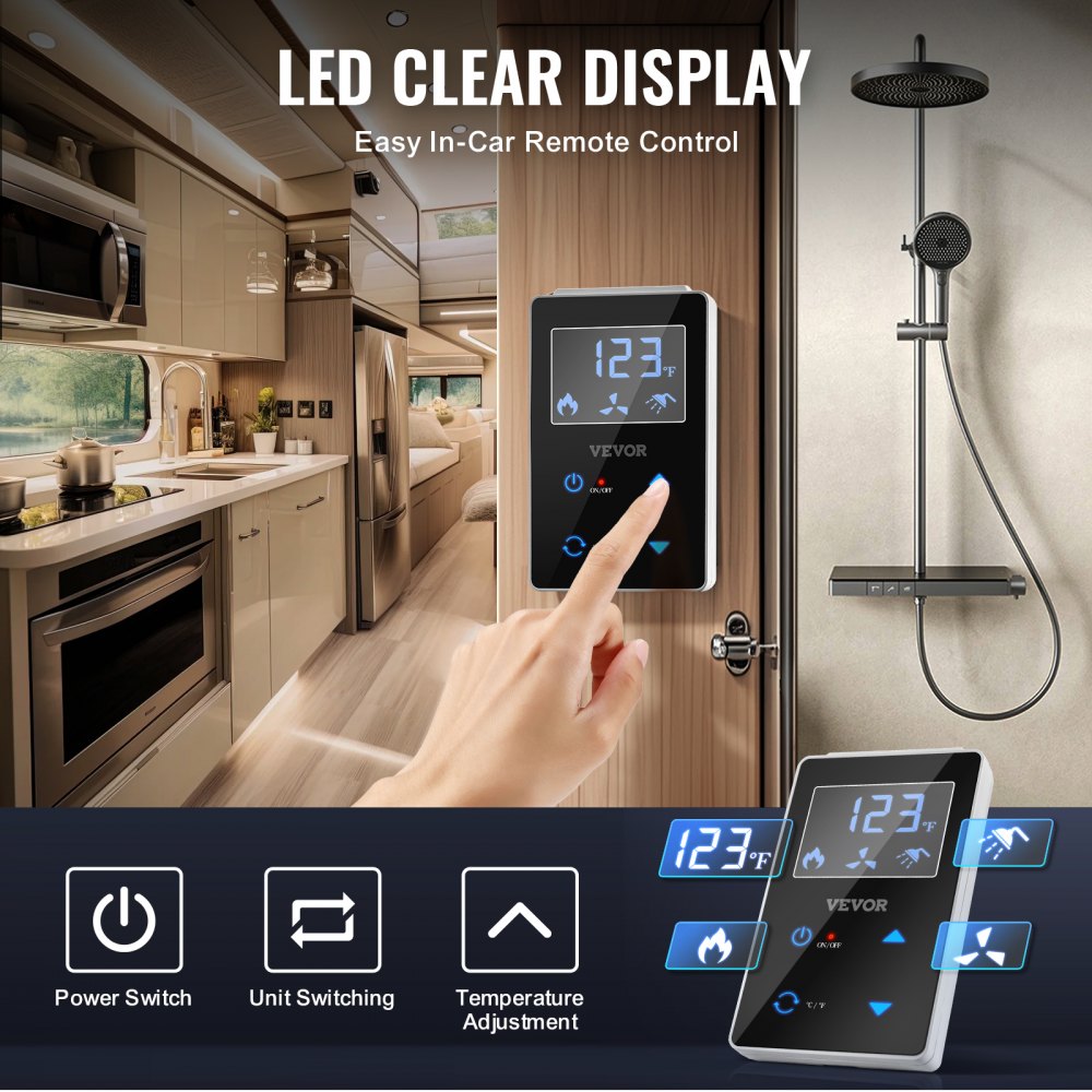 TM-RV03-2 - Powerful 55000 BTU Tankless RV Water Heater with LED Display