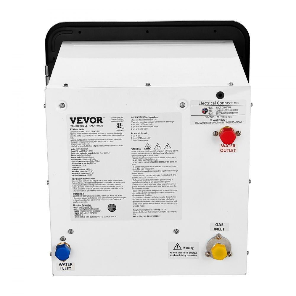 TMRVQ-05010242 - 15x15 Tankless RV Water Heater, 42K BTU Instant Warmth