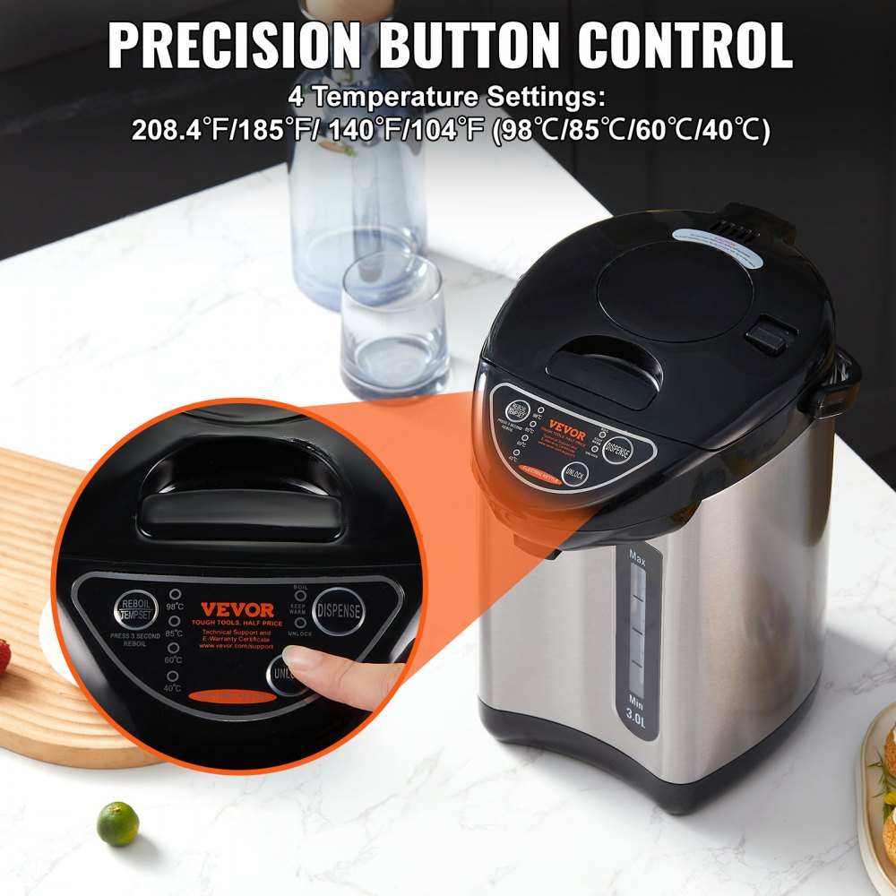 EKA-3.2ED - 3L VEVOR Instant Hot Water Dispenser with Multiple Temperature Settings