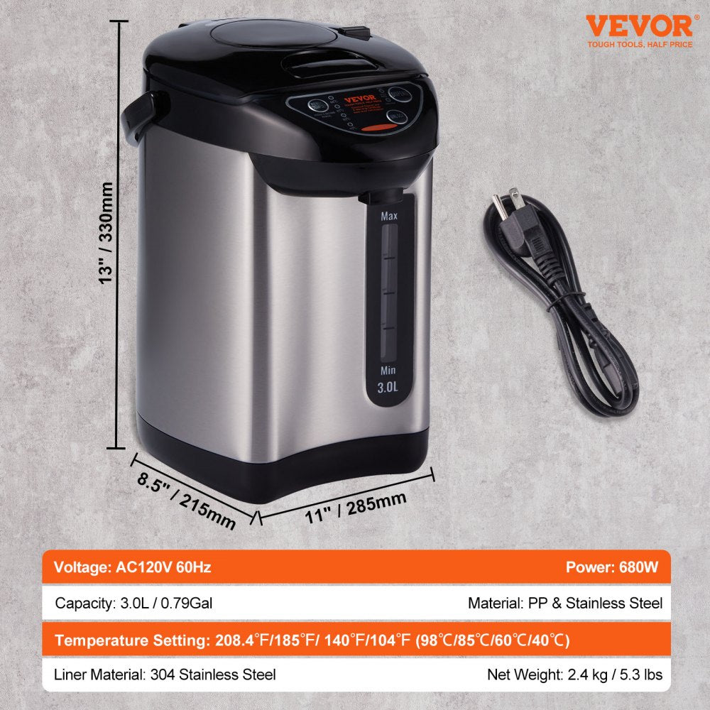 EKA-3.2ED - 3L VEVOR Instant Hot Water Dispenser with Multiple Temperature Settings