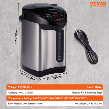 EKA-3.2ED - 3L VEVOR Instant Hot Water Dispenser with Multiple Temperature Settings