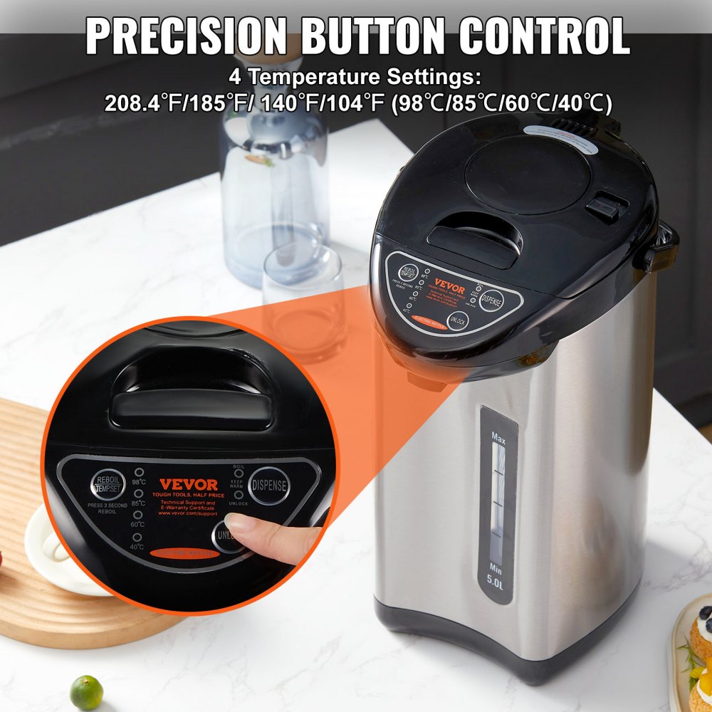 EKA-5.0ED - VEVOR 304 Stainless Steel Water Dispenser with 4 Temp Settings