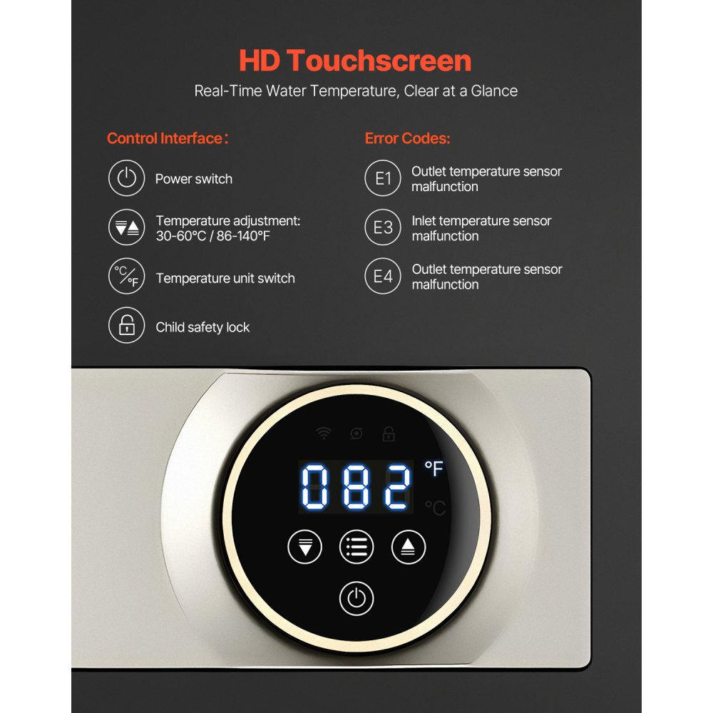 JN27 - Instant Hot Tankless Water Heater with Safety Features