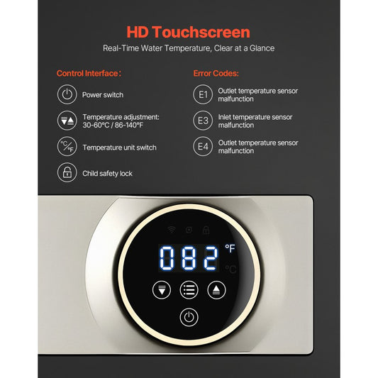 JN27 - Instant Hot Tankless Water Heater with Safety Features