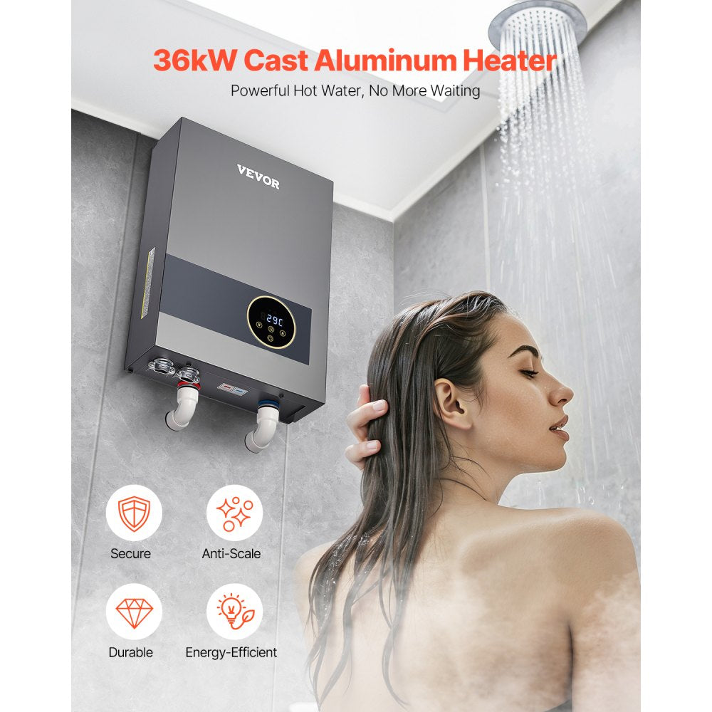 JN36 - Compact Wall-Mounted Tankless Water Heater with Safety Features