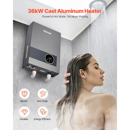 JN36 - Compact Wall-Mounted Tankless Water Heater with Safety Features