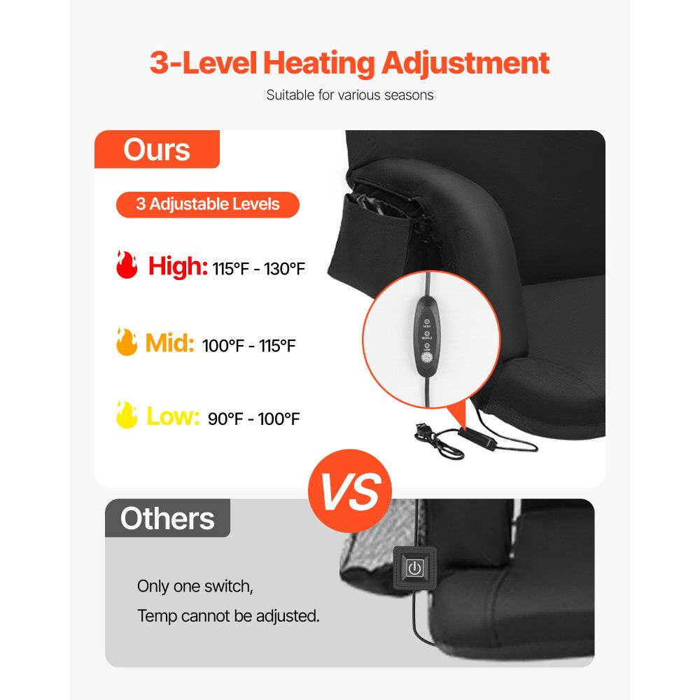 BL-A0134H - Heated Stadium Seat with Back Support for Ultimate Comfort