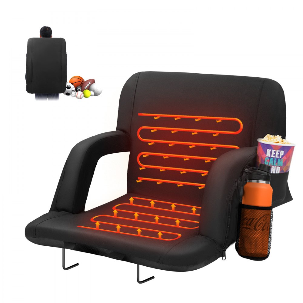 BL-A0134H - Heated Stadium Seat with Back Support for Ultimate Comfort