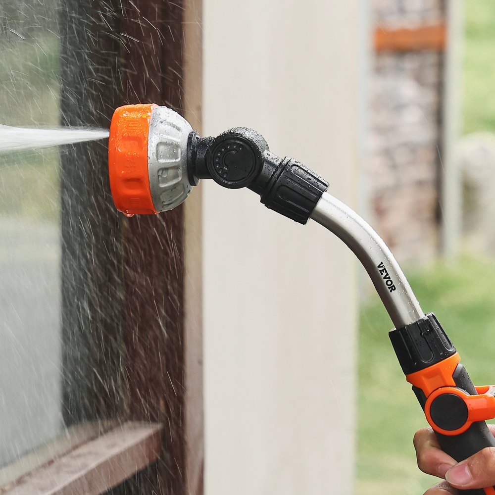 GW96902-15" - 15" Heavy Duty Watering Wand with 8 Spray Patterns & 180° Swivel