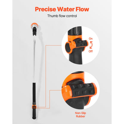 GW96902-36" - 36'' Heavy Duty Metal Garden Hose Wand with 8 Spray Patterns