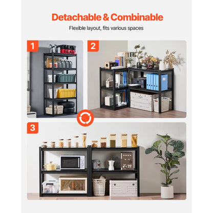 367ZVVUXV0 - Heavy-Duty 5-Tier Steel Shelving Unit, 18" x 36" x 72"