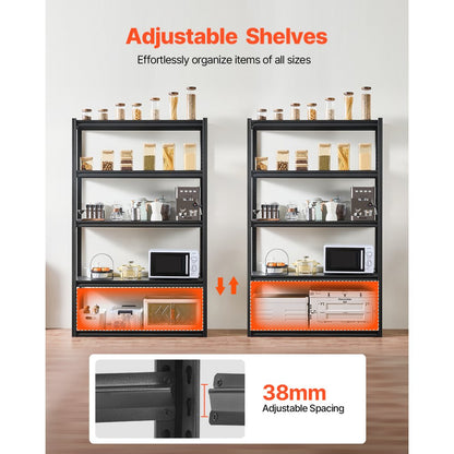 4872WVXVV0 - Heavy-Duty 5-Tier Steel Shelving, 3000 lbs Capacity, 18"x48"x78"