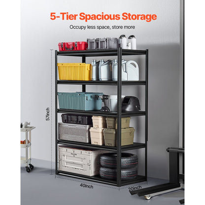 487H0A32V0 - Heavy-Duty 5-Tier Shelving Unit, 48" W x 72" H, Adjustable Storage