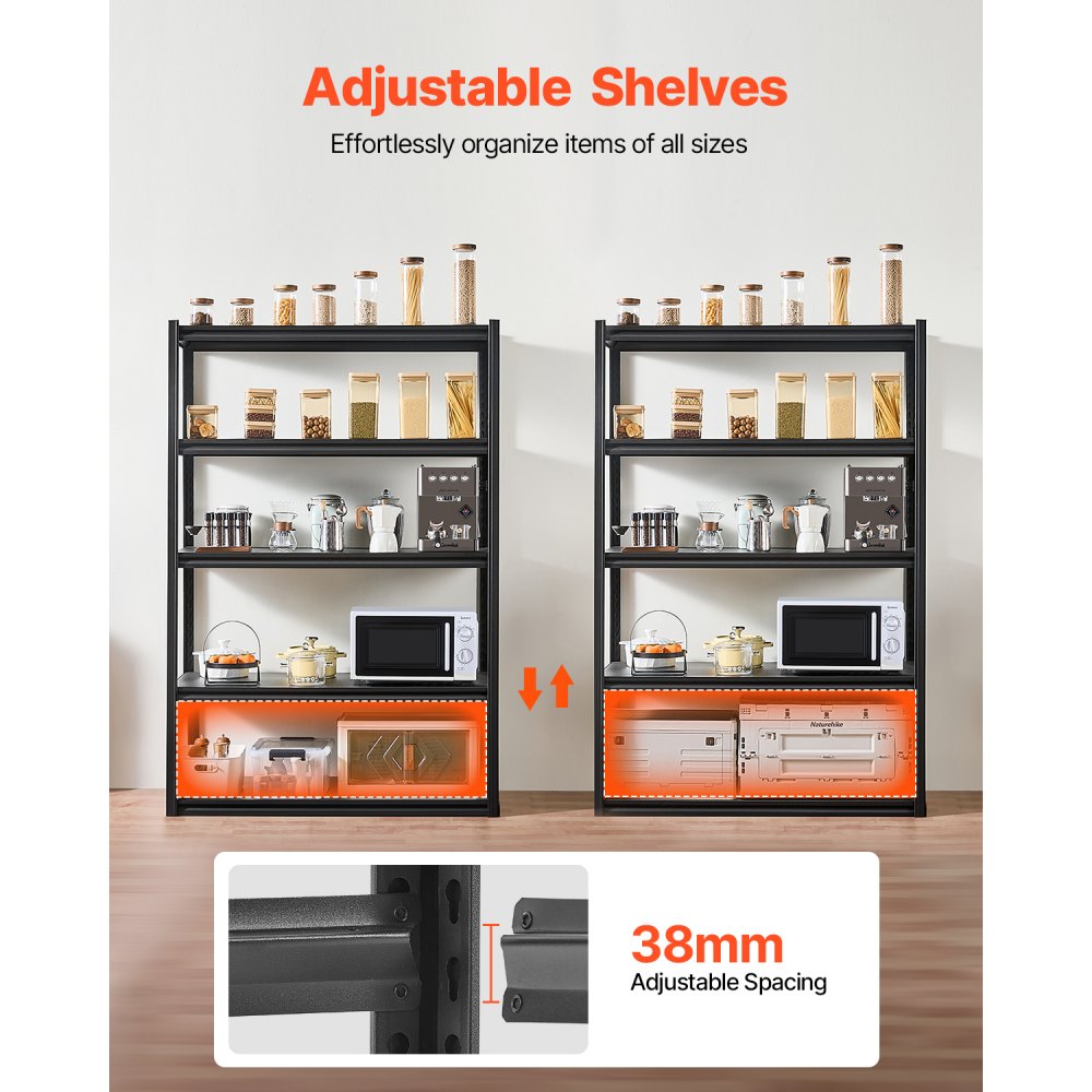 487H0A32V0 - Heavy-Duty 5-Tier Shelving Unit, 48" W x 72" H, Adjustable Storage