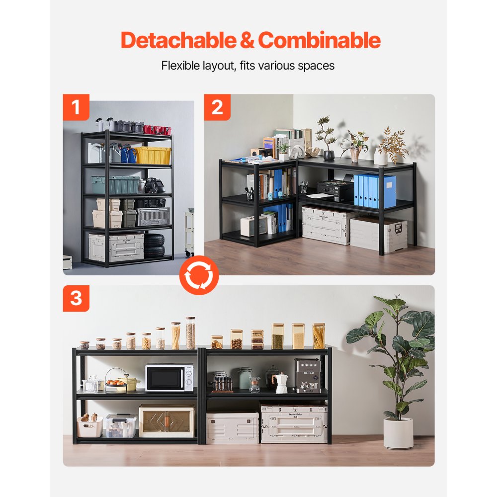 487H0A32V0 - Heavy-Duty 5-Tier Shelving Unit, 48" W x 72" H, Adjustable Storage