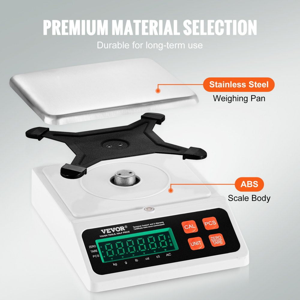 JCS-C - VEVOR 10kg Counting Scale with LED Display and Adjustable Footpads