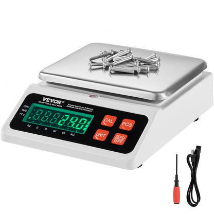 JCS-C - VEVOR 10kg Counting Scale with LED Display and Adjustable Footpads