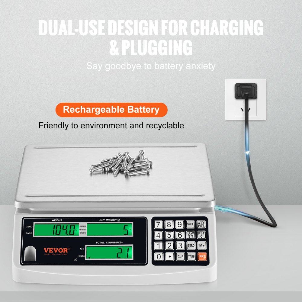 KF-H2C - Reliable 15kg Counting Scale with LED Display, 0.5g Precision