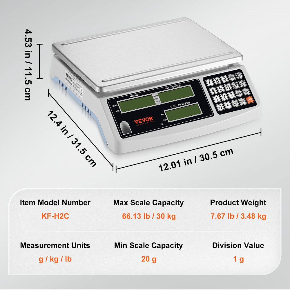 KF-H2C - 30 kg Precision Counting Scale with LED Display