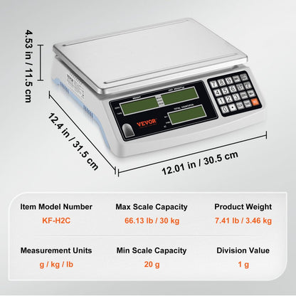 KF-H2C - Durable 30 kg Counting Scale with LED Display for Precise Measurements