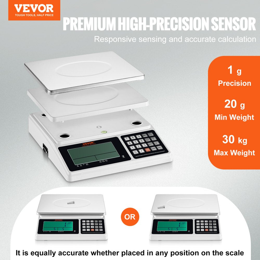 KF-H2D - Precision 30 kg VEVOR Counting Scale with LED Display