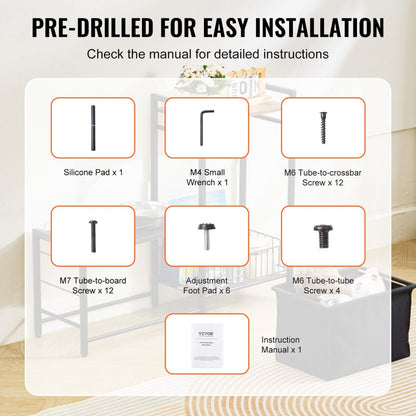 HYP2FS-03 - Adjustable Pet Feeding Station with Storage & Non-Slip Design