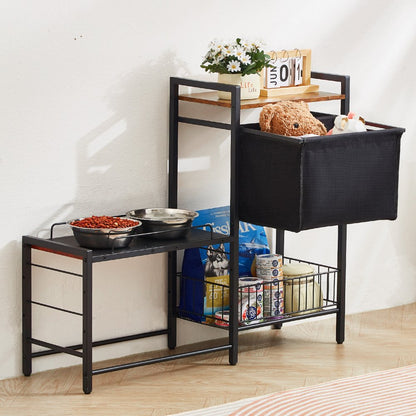 HYP2FS-03 - Adjustable Pet Feeding Station with Storage & Non-Slip Design