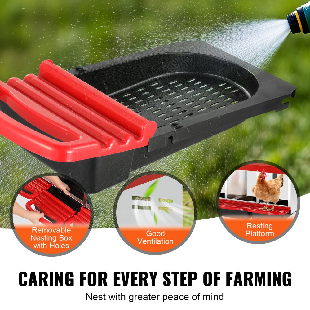EB-003 - Durable 3-Compartment Chicken Nest Box with Egg Roll Feature