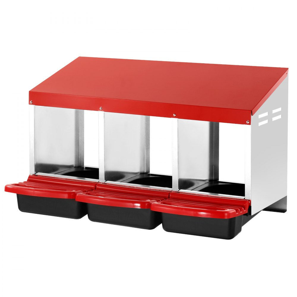 EB-003 - Durable 3-Compartment Chicken Nest Box with Egg Roll Feature