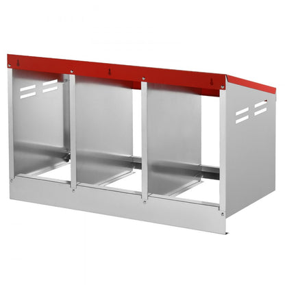 EB-003 - Durable 3-Compartment Chicken Nest Box with Egg Roll Feature