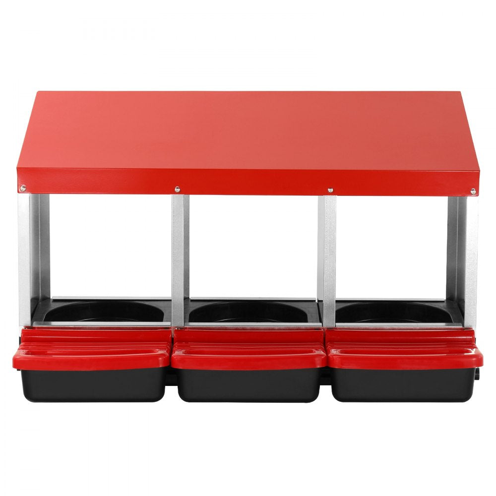 EB-003 - Durable 3-Compartment Chicken Nest Box with Egg Roll Feature