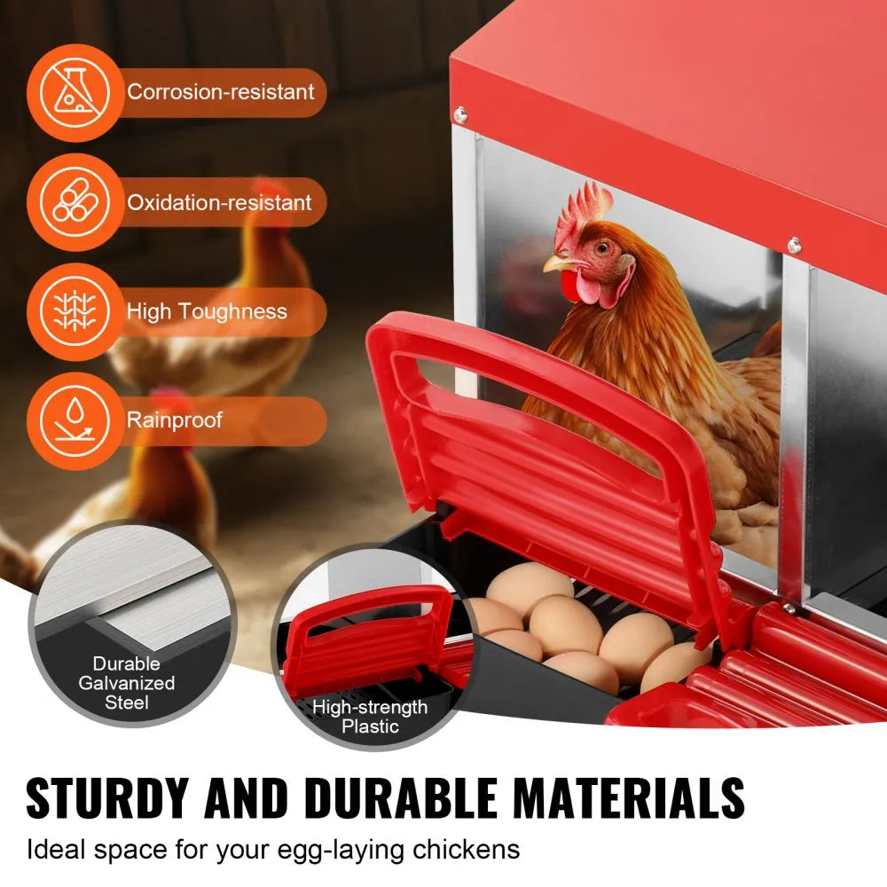 EB-004 - Durable Galvanized Steel Chicken Nest Box with Inclined Design