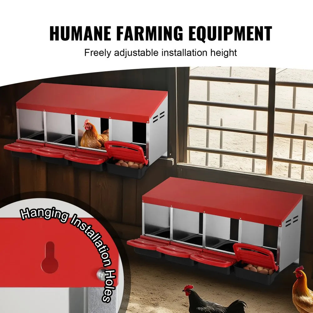 EB-004 - Durable Galvanized Steel Chicken Nest Box with Inclined Design