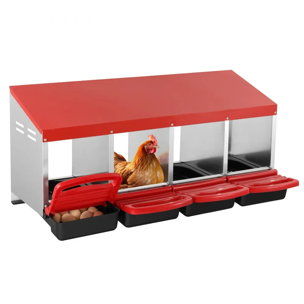 EB-004 - Durable Galvanized Steel Chicken Nest Box with Inclined Design