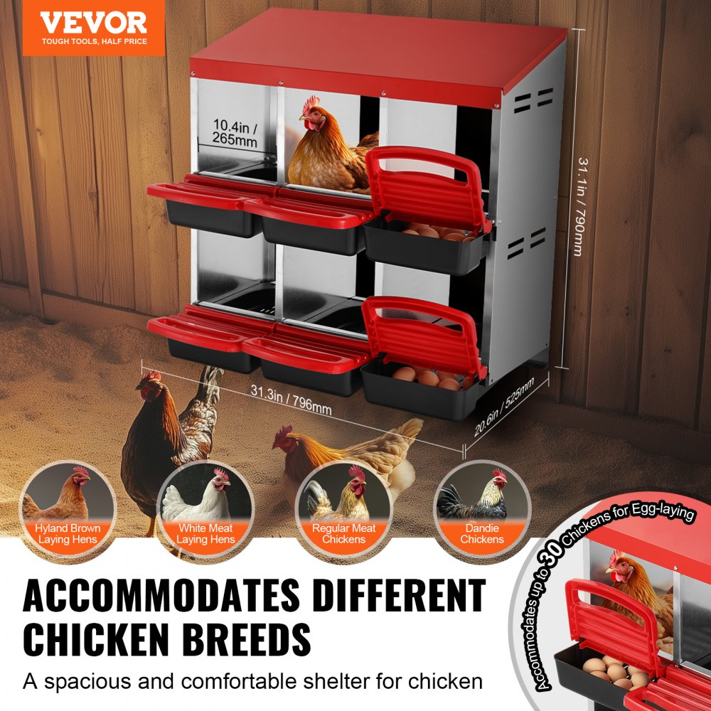 EB-006 - Durable Inclined Chicken Nest Box for Efficient Egg Farming