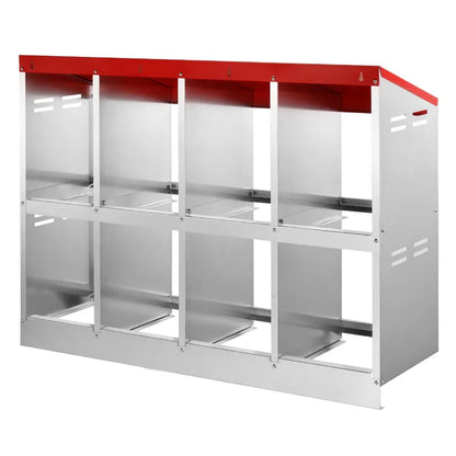 EB-008 - Durable 8-Compartment Chicken Nest Box with Inclined Design