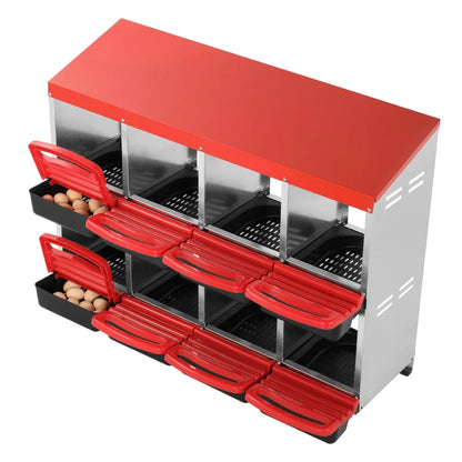 EB-008 - Durable 8-Compartment Chicken Nest Box with Inclined Design