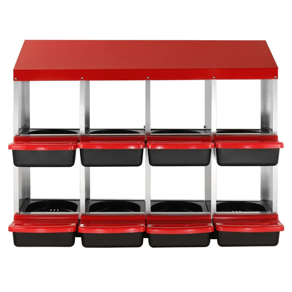 EB-008 - Durable 8-Compartment Chicken Nest Box with Inclined Design