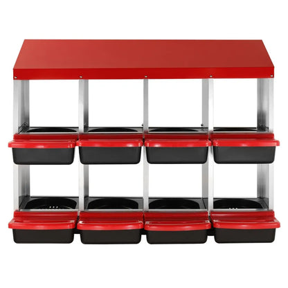 EB-008 - Durable 8-Compartment Chicken Nest Box with Inclined Design