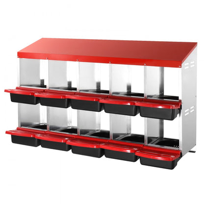 EB-10 - Durable 10-Compartment Chicken Nest Box for Efficient Egg Farming