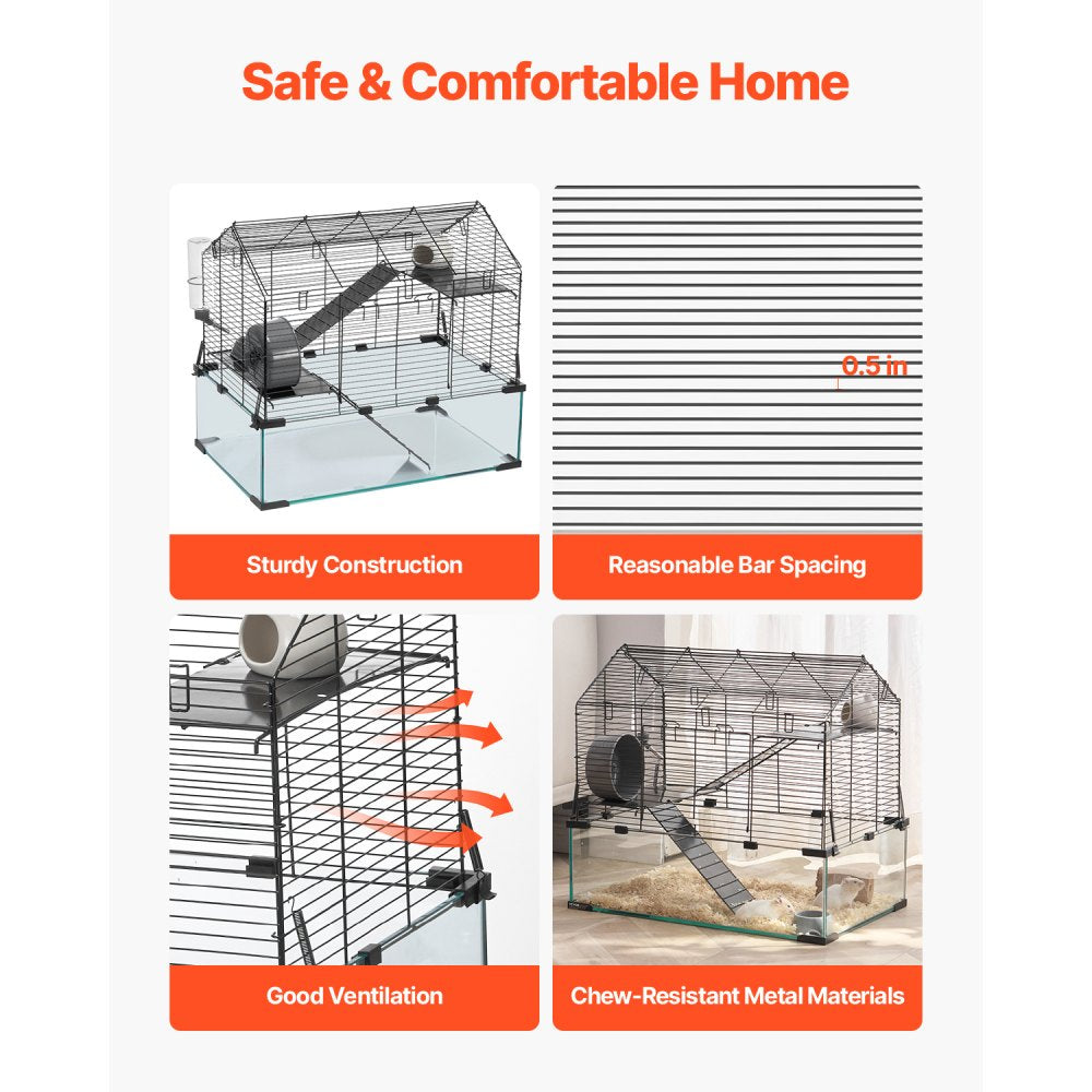 JM-XC-087 - Spacious 360° Panoramic Hamster Cage for 5-6 Pets