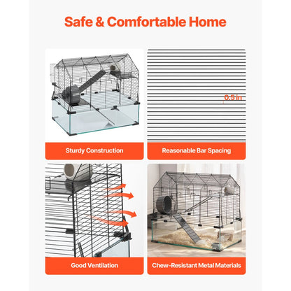 JM-XC-087 - Spacious 360° Panoramic Hamster Cage for 5-6 Pets