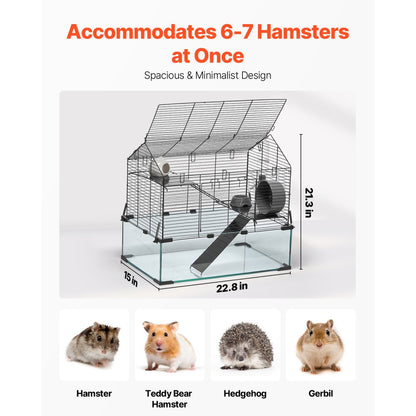 JM-XC-087 - Spacious 360° Panoramic Hamster Cage for 5-6 Pets