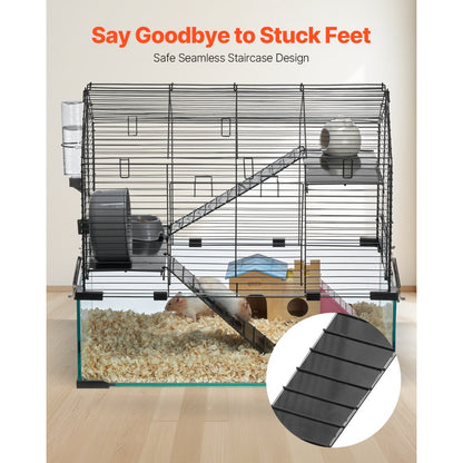 JM-XC-087 - Spacious 360° Panoramic Hamster Cage for 5-6 Pets