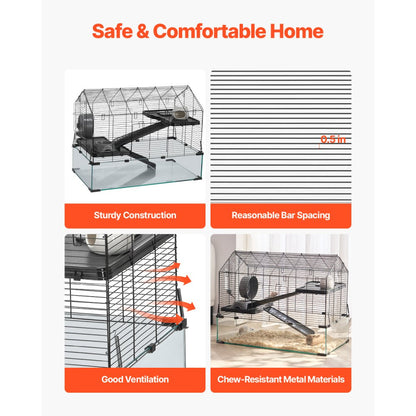 JM-XC-088 - Spacious 360° Hamster Cage with Excellent Ventilation