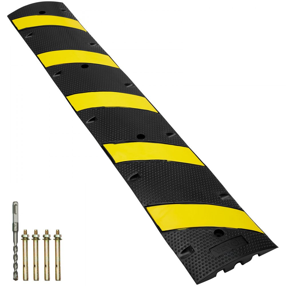 RS1830A-1 - Durable 72'' Rubber Speed Bump for Cable Protection and Safety