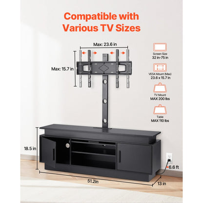 C240411S-01 - 52" Freestanding TV Stand with Mount for 32-75" TVs
