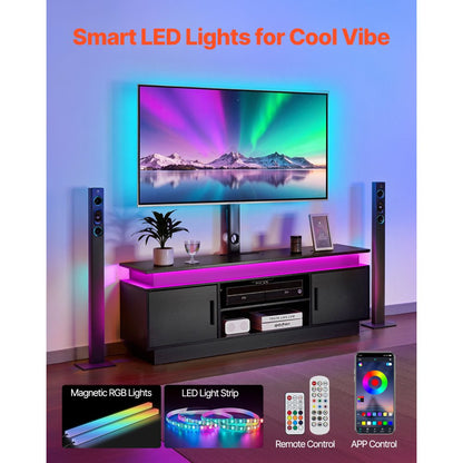 C240412S-01 - 60" TV Stand with Mount, Storage & Smart Lighting