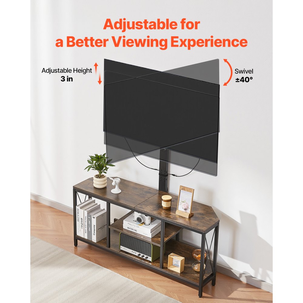 C240414S-01 - 45" Floor TV Stand with Mount & LED Lighting for 32-75" TVs